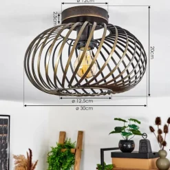 Lampes Dorées-hofstein Plafonnier Oravi Ancien, Or, 1 lumière