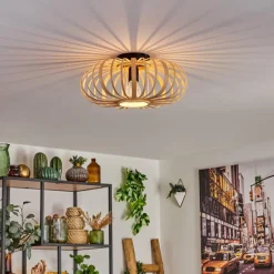 Style Boho-Chic-hofstein Plafonnier Oravi Bois clair, 1 lumière