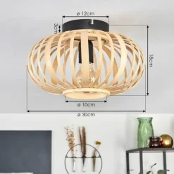 Style Boho-Chic-hofstein Plafonnier Oravi Bois clair, 1 lumière