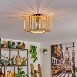 Style Boho-Chic-hofstein Plafonnier Oravi Bois clair, 1 lumière