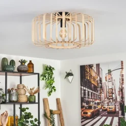 Style Boho-Chic-hofstein Plafonnier Oravi Bois clair, 1 lumière