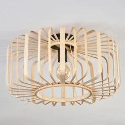 Style Boho-Chic-hofstein Plafonnier Oravi Bois clair, 1 lumière