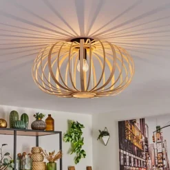 Style Boho-Chic-hofstein Plafonnier Oravi Bois clair, 1 lumière