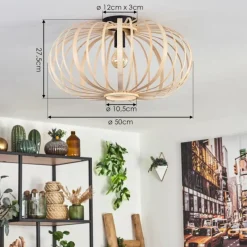 Style Boho-Chic-hofstein Plafonnier Oravi Bois clair, 1 lumière