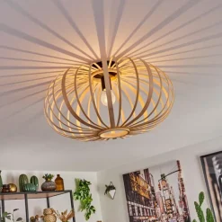 Style Boho-Chic-hofstein Plafonnier Oravi Bois clair, 1 lumière