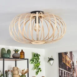 Style Boho-Chic-hofstein Plafonnier Oravi Bois clair, 1 lumière