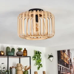 Style Boho-Chic-hofstein Plafonnier Oravi Bois clair, 1 lumière