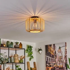 Style Boho-Chic-hofstein Plafonnier Oravi Bois clair, 1 lumière