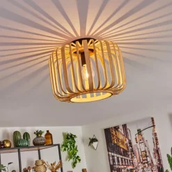 Style Boho-Chic-hofstein Plafonnier Oravi Bois clair, 1 lumière