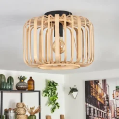 Style Boho-Chic-hofstein Plafonnier Oravi Bois clair, 1 lumière