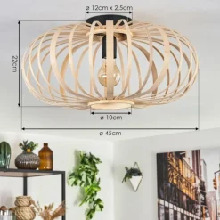 Style Boho-Chic-hofstein Plafonnier Oravi Bois clair, 1 lumière