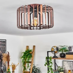 Style Boho-Chic-hofstein Plafonnier Oravi Cuivre, Rouille, 1 lumière