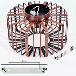 Style Boho-Chic-hofstein Plafonnier Oravi Cuivre, Rouille, 1 lumière