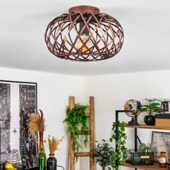 Style Boho-Chic-hofstein Plafonnier Oravi Cuivre, 1 lumière