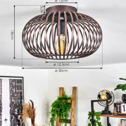 Lampes Industrielles-hofstein Plafonnier Oravi Cuivre, 1 lumière