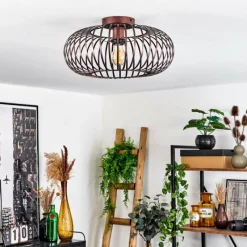 Lampes Vintages & Rétros-hofstein Plafonnier Oravi Cuivre, 1 lumière