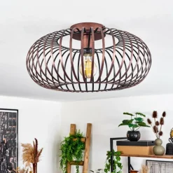 Lampes Vintages & Rétros-hofstein Plafonnier Oravi Cuivre, 1 lumière