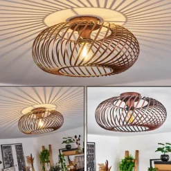 Lampes Vintages & Rétros-hofstein Plafonnier Oravi Cuivre, 1 lumière