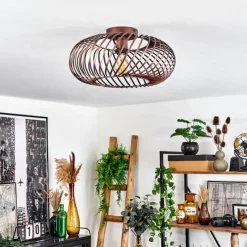 Lampes Vintages & Rétros-hofstein Plafonnier Oravi Cuivre, 1 lumière