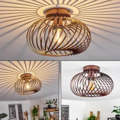 Lampes Vintages & Rétros-hofstein Plafonnier Oravi Cuivre, 1 lumière