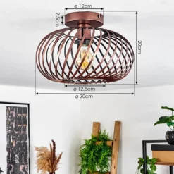 Lampes Vintages & Rétros-hofstein Plafonnier Oravi Cuivre, 1 lumière