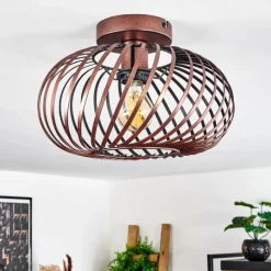 Lampes Vintages & Rétros-hofstein Plafonnier Oravi Cuivre, 1 lumière