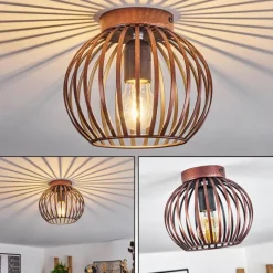 Lampes Vintages & Rétros-hofstein Plafonnier Oravi Cuivre, 1 lumière