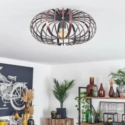 Lampes Industrielles-hofstein Plafonnier Oravi Cuivre, Noir, 1 lumière