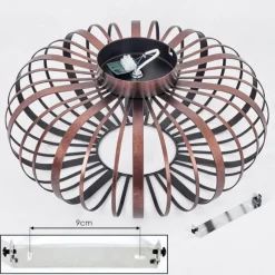 Lampes Industrielles-hofstein Plafonnier Oravi Cuivre, Noir, 1 lumière