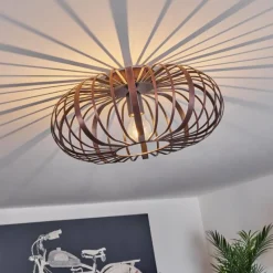 Lampes Industrielles-hofstein Plafonnier Oravi Cuivre, Noir, 1 lumière