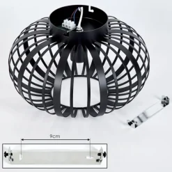 Style Boho-Chic-hofstein Plafonnier Oravi Noir, 1 lumière