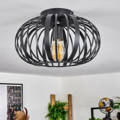 Style Boho-Chic-hofstein Plafonnier Oravi Noir, 1 lumière