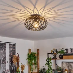 Style Boho-Chic-hofstein Plafonnier Oravi Noir, 1 lumière