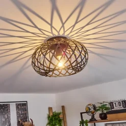 Style Boho-Chic-hofstein Plafonnier Oravi Noir, 1 lumière