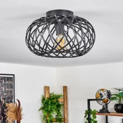 Style Boho-Chic-hofstein Plafonnier Oravi Noir, 1 lumière
