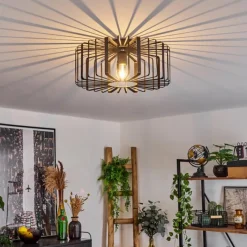 Style Boho-Chic-hofstein Plafonnier Oravi Noir, 1 lumière