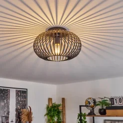 Style Boho-Chic-hofstein Plafonnier Oravi Noir, 1 lumière