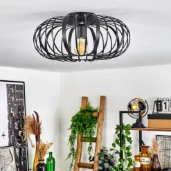 Style Boho-Chic-hofstein Plafonnier Oravi Noir, 1 lumière