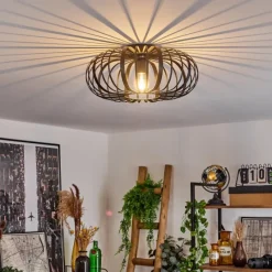 Style Boho-Chic-hofstein Plafonnier Oravi Noir, 1 lumière