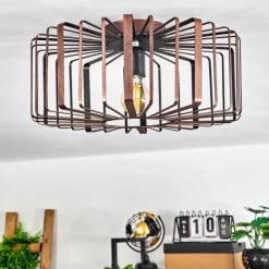 Lampes Industrielles-hofstein Plafonnier Oravi Noir, 1 lumière