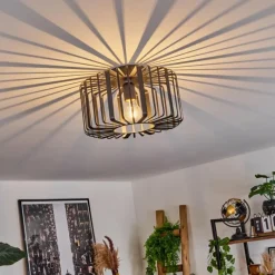 Lampes Industrielles-hofstein Plafonnier Oravi Noir, 1 lumière