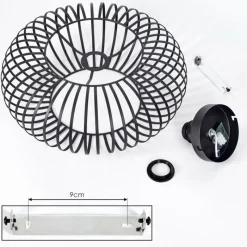 Lampes Vintages & Rétros-hofstein Plafonnier Oravi Noir, 1 lumière