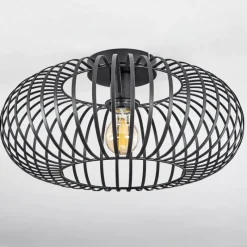 Lampes Vintages & Rétros-hofstein Plafonnier Oravi Noir, 1 lumière