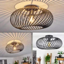 Lampes Vintages & Rétros-hofstein Plafonnier Oravi Noir, 1 lumière