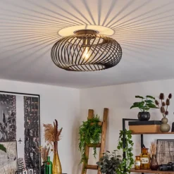 Lampes Vintages & Rétros-hofstein Plafonnier Oravi Noir, 1 lumière