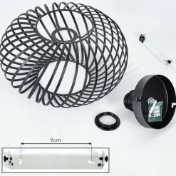 Lampes Vintages & Rétros-hofstein Plafonnier Oravi Noir, 1 lumière