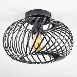 Lampes Vintages & Rétros-hofstein Plafonnier Oravi Noir, 1 lumière