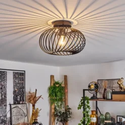 Lampes Vintages & Rétros-hofstein Plafonnier Oravi Noir, 1 lumière