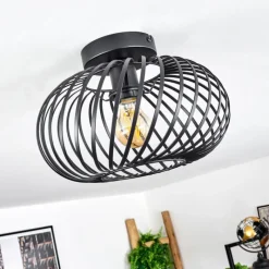 Lampes Vintages & Rétros-hofstein Plafonnier Oravi Noir, 1 lumière