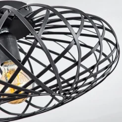 Lampes Vintages & Rétros-hofstein Plafonnier Oravi Noir, 1 lumière